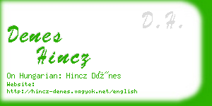 denes hincz business card